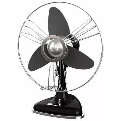 Swan 30cm Retro Desk Air Cooling Fan/Adjustable Speed/Oscillating/EVA Blades BLK • $109