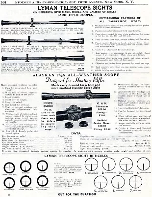 1946 Print Ad Of Lyman Telescope Rifle Scope Targetspot & Alaskan Known-Ranger • $9.99