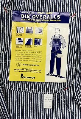 VTG Penneys Pay Day Bib Overalls Liberty Stripe Denim Deadstock 40s 50s Workwear • $395