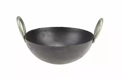 Iron Karahi Kadai Kadhai Iron Wok Balti Dish With Handles Heavy Duty • £54.99