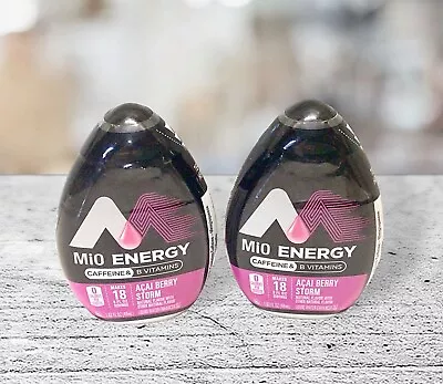 2 MiO Energy Liquid Water Enhancer Acai Berry Storm 1.62 Oz Bottles • $12.73