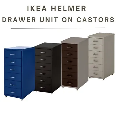 Ikea HELMER 6 Drawers Unit Chest Cabinet On Castors A4 Filing NEW • £71.99