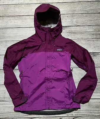 Patagonia Torrentshell H2NO Womens Small Hooded Rain Windbreaker  Purple Pink • $64.99