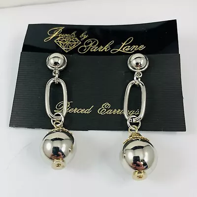 Vintage PARK LANE Long Silver Tone Drop Dangle Pierced Earrings New Old Stock • $19.99