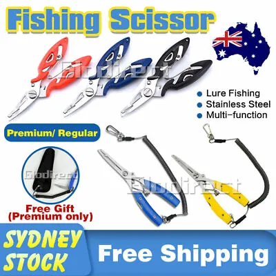 $5.95 • Buy Fishing Pliers Braid Line Scissors Cutter Scissor Split Tackle Tool Lip Grip AU