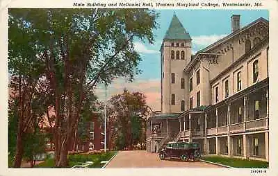 Postcard Maryland Main Building McDaniel Hall Western Maryland College 1944 • $11.60