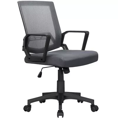 Mid-Back Mesh Adjustable Ergonomic Computer Chair Home Office Desk Chair Gray • $38.49