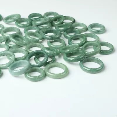 1pcs Real Green Jadeite Ring Women Men Oil Green Color Band Ring US Size 5-12  • £17.05