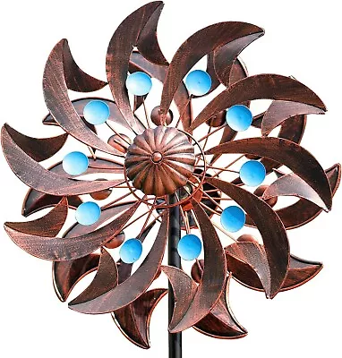 Metal Wind Spinner Kinetic Ornaments Lawn Garden Decor Patio Stake Yard Catcher • $55.99