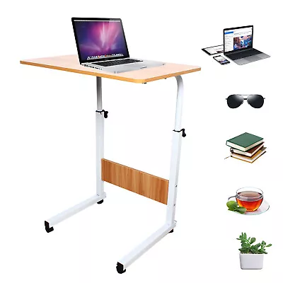 Adjustable Sofa Side Snack Table Coffee End Bedside Table Laptop Desk On Wheels • £29