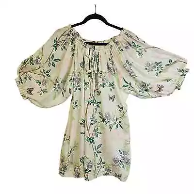 Paul & Joe Sister Silk Floral Butterfly Dress Tunic Bell Sleeve  • $105