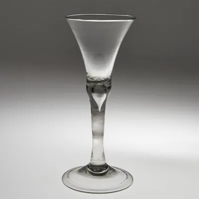 An 18th Century Plain Stem Wine Glass With Folded Foot C1750 • £145
