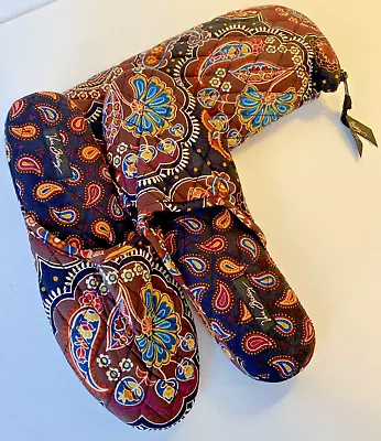 NWOT Vera Bradley RETIRED Slippers With Zippered Pouch Size 9-10 L KENSINGTON • $30