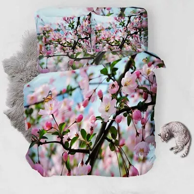 Blossom Invisible 3D Printing Duvet Quilt Doona Covers Pillow Case Bedding Sets • $189