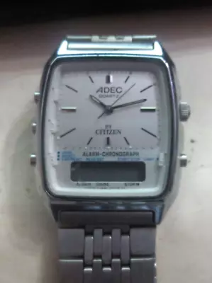 ADEC Buy CITIZEN Vintage Analog Digital Alarm Chronograph Men's Watch • $23.99