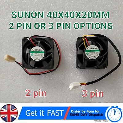 SUNON Maglev KDE1204PKVX DC12V 1.4W 4020 2 / 3 Pin Silent Cooling Fan 40x40x20 • £14.99