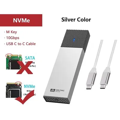 SANZANG M.2 NVME SATA NGFF SSD To Type-C USB 3.2 External Drive Enclosure Case • $24.99