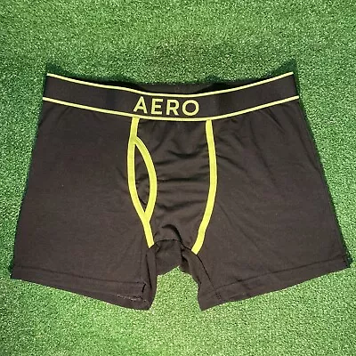 Aeropostale Mens Aero Neon Green Black Cotton Lycra Boxer Brief Size Large • $10.99