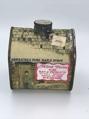 1984 Log Cabin Absolutely Pure Maple Syrup Yoder’s Milroy Farms FULL SEALED • $79