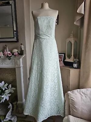 Ladies Women's Mint Green White  Prom Occasion Dress UK 18 New Lace Wedding  • £60