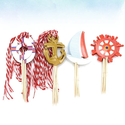 £5.75 • Buy 48 Pcs Anchor Cupcake Toppers Wedding Decor