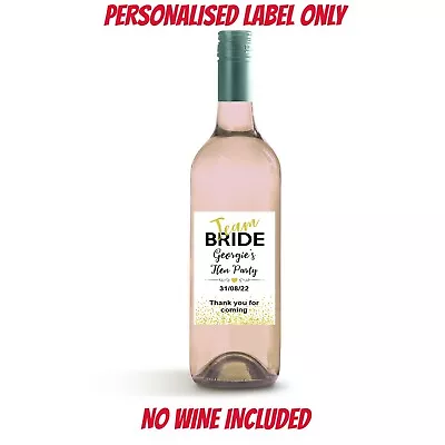 Team Bride Hen Mini Wine Bottle Labels Hen Night Party Favours X8 Confetti Theme • £4