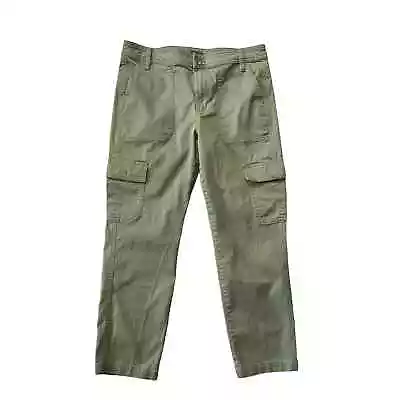 J Crew Women's Olive Army Green Ankle Cargo Utility Carpenter Pants Size 8 • $17.99