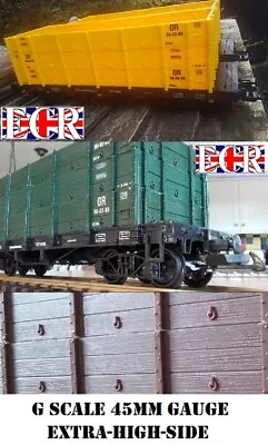 NEW G SCALE 45mm GAUGE EXTRA HIGH SIDE CARGO FREIGHT ROLLING TRUCK RAILWAY TRAIN • £35.99