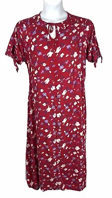 Vintage Anthony Richards Red Floral Maxi Dress Plus Size 1X Boho Cottage Core • $16