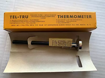 Vtg Tel-Tru Thermometer Pocket Type Never Used Stainless 1  USA Box Swift & Co • $19.95