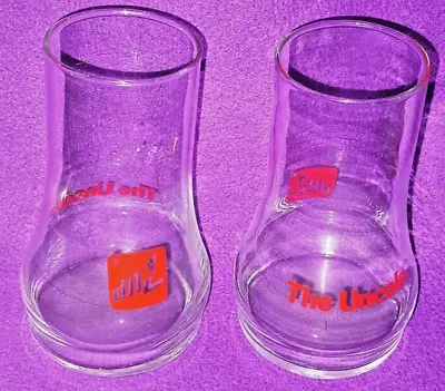 PAIR OF 16oz VINTAGE 7-Up THE UNCOLA Glass 1970's Upside Down Glasses • $19.99