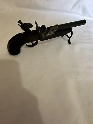 Vintage Tinder Flintlock Pistol Gun Table Lighter Working Condition 10in • $100
