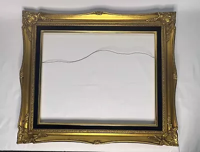 Vtg Ornate Gold Gilt Wood Picture Frame With Black Velvet Liner Fits 16  X 20  • $59