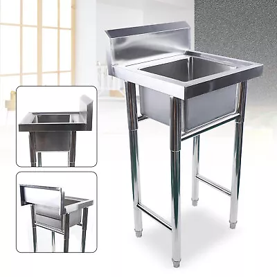 Commercial Sink Stainless Steel Utility Sink 1 Compartment Washing Hand Basin US • $94.05