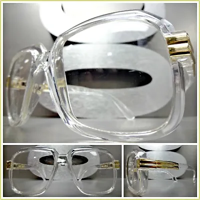 OVERSIZE CLASSIC VINTAGE NERD CLEAR LENS EYE GLASSES Transparent Crystal Frame • $13.99