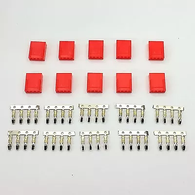 Pk Of 10 - Female 4 Pin Fan Power Connector - Red Inc Pins • £5.99