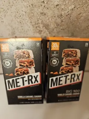 Met-Rx Big 100 Meal Replacement Bars Vanilla Caramel Churro Two 4-packs (8 Total • $20