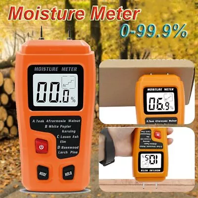 Damp Meter Digital LCD Moisture Detector Wood Humidity Caravan Tester Pro Tools • £9.69