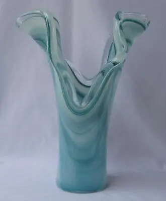 Genuine Italian Art Deco Glass Vase Blue Colors Tammaro Italy No 410 Murano • $39