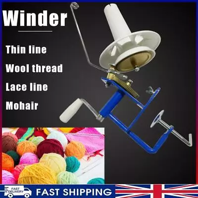 UK Large Metal Manual Wool Winder Holder Hand Operated Yarn Winder 10-Ounce • £41.63