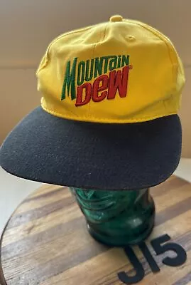 Vintage Mountain Dew  Do The Dew  Hat Yellow/black Snapback Adjustable Euc!! J15 • $15.19