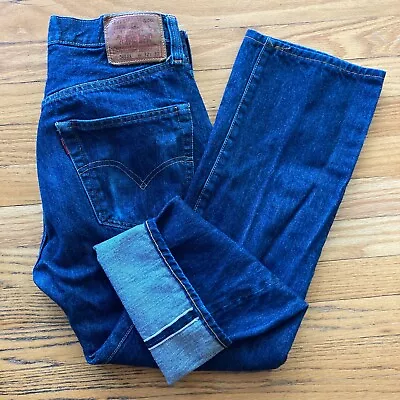 Vintage 1947 Style Levis 501xx Big E Jeans Men Blue Indigo Selvedge Denim 32 • $155