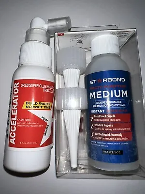 CA Glue MEDIUM  Cyanoacrylate Adhesive Super Glue Plus 2oz Starbond Accelerator • $21.99