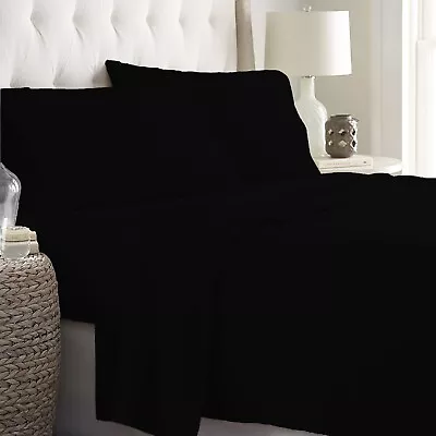 800 Thread Count Egyptian Cotton Choose Bedding Item US Sizes Black Solid • $73.70