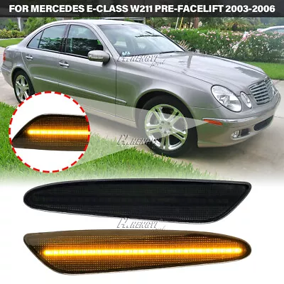 Smoked LED Front Side Marker Light For 2003-2006 Mercedes Benz E-Class W211 Pre • $32.16