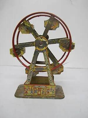 Vtg Chein USA Litho Wind Up Hercules Tin Ferris Wheel Toy Mechanical Works As Is • $74.96