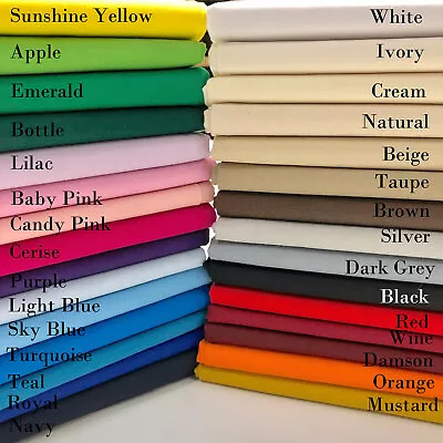 £0.99 • Buy Plain 100% Cotton Fabric 60 Inch Wide Material Metre Plain Coloured 