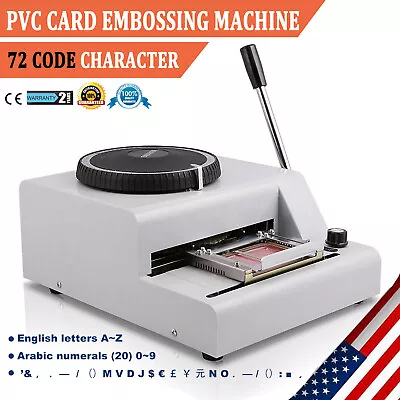 Embossing Machine 72-Characters Card Embosser Printer Credit ID PVC Stamping • $153.90