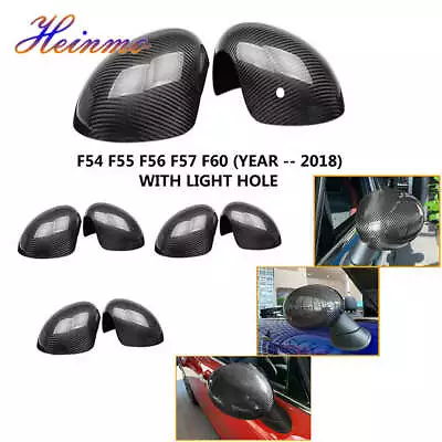 Carbon Fiber Side Wing Mirror Cover W/Hole For   Cooper F54 F55 F56 F57 F60 • $102.40