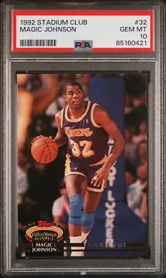 PSA 10 GEM MINT Magic Johnson 1992 Topps Stadium Club Basketball Card #32 Lakers • $6.50